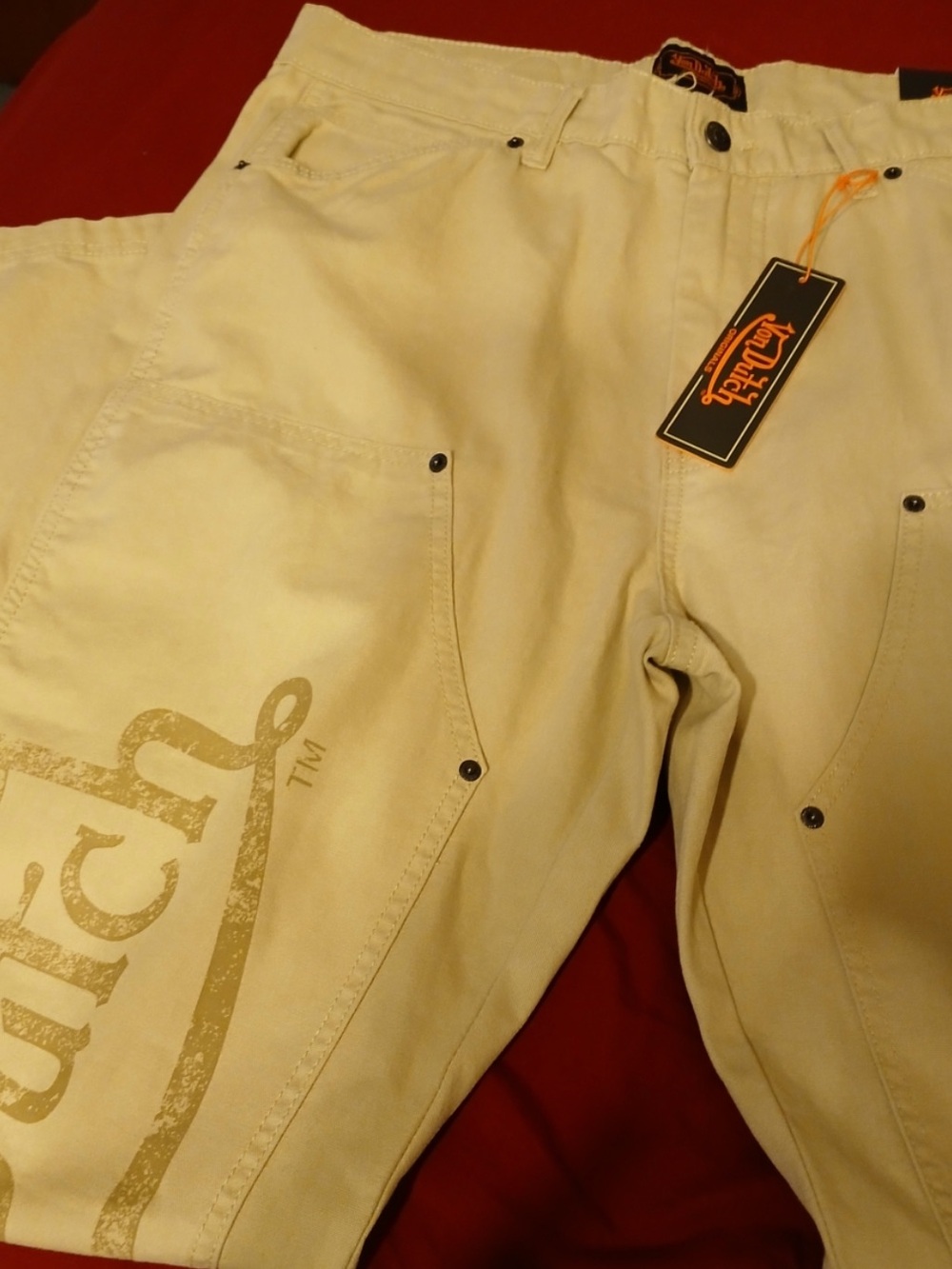 Von Dutch double knee painters pant! Men’s 32, rad brand detailing + patch. NWT! - Picture 2 of 4